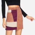 Shein Cut And Sew Panel Corduroy Skirt
