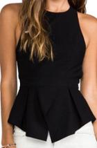 Shein Halter Open Back Peplum Hem Top