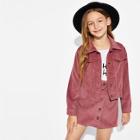 Shein Girls Button Up Corduroy Jacket & Skirt Co-ord