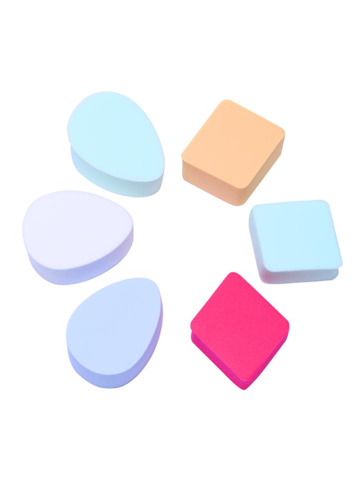 Shein 6pcs Multicolor Cosmetic Makeup Sponge Powder Puff