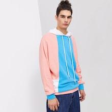 Shein Men Color Block Drawstring Hoodie