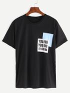 Shein Graphic Print T-shirt - Black