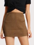 Shein Distressed Mini Skirt Brown