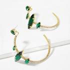 Shein Gemstone Decorated Open Hoop Earrings