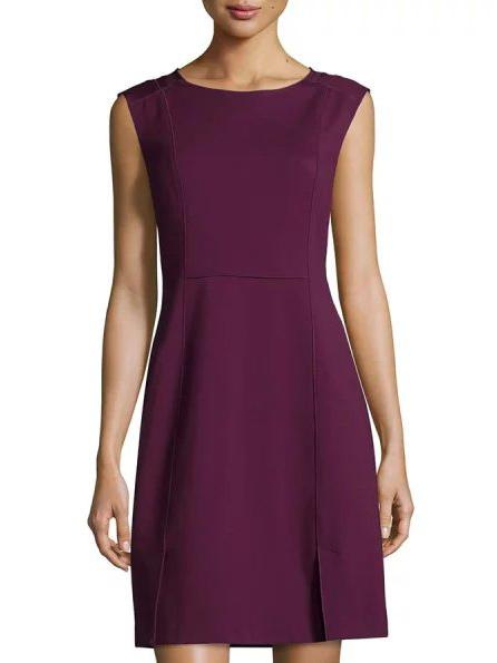 Shein Purple Round Neck Sleeveless Contrast Gauze Dress