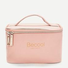 Shein Letter Pattern Zipper Around Makeup Bag