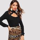 Shein Mock-neck Cut Out Top