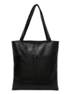 Shein Black Faux Leather Patch Pocket Tote Bag