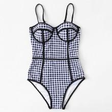 Shein Gingham Caged Swimsuit