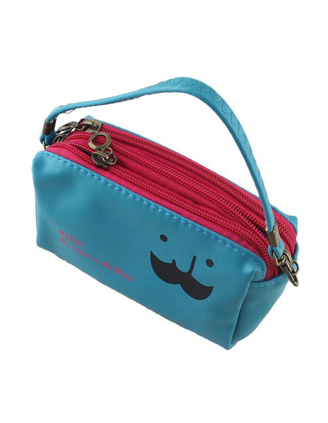 Shein Blue Pu Leather Casual Clutch Bag