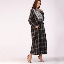 Shein Gingham Contrast Check Plaid Longline Dress