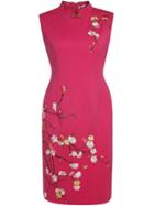 Shein Hot Pink Collar Embroidered Shift Dress