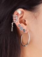 Shein 6pcs/set Indian Jewelry Roud Leaf Stud Earrings