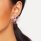 Shein Hollow Metal Flower Stud Earrings
