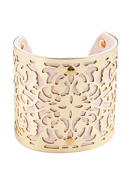 Shein Gold Pink Hollow Cuff Bracele