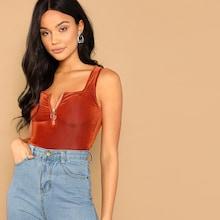 Shein O-ring Zip Half Placket Tank Top