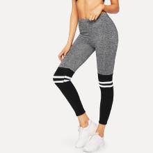 Shein Color Block Stripe Detail Leggings