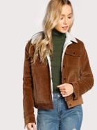 Shein Contrast Fleece Lined Jacket