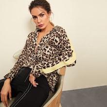 Shein Single Pocket Leopard Print Shirt