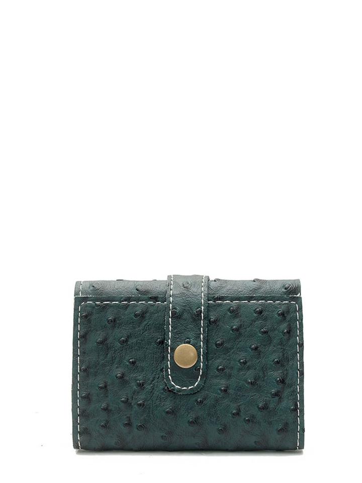 Shein Button Detail Pu Wallet