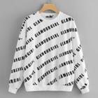 Shein Allover Letter Print Pullover