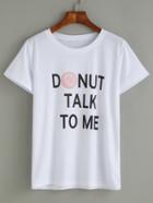 Shein Donut And Letter Print T-shirt