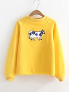 Shein Cow Print Raglan Sleeve Sweatshirt