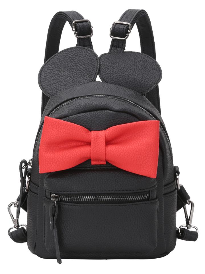 Shein Contrast Oversized Bow Tie Embellished Backpack