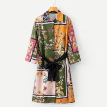 Shein All Over Florals Belted Shirt Dress