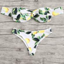 Shein Fruit Print Twist Bikini Set