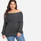 Shein Plus Slim Fitted Bardot Jumper