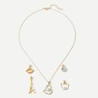 Shein Lip & Bear Detachable Necklace 5pcs