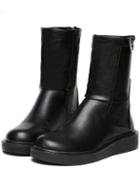 Shein Black Thick-soled Round Toe Boots