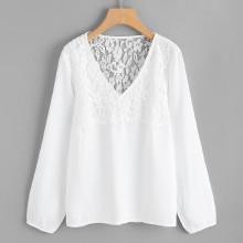 Shein Floral Lace Panel Top