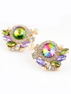 Shein Multi Gemstone Gold Geometric Brooches