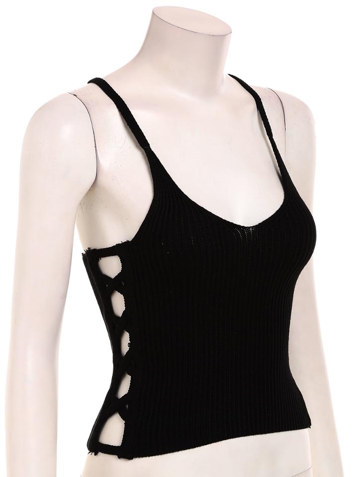 Shein Crisscross Hollow Out Ribbed Cami Top