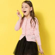 Shein Girls Scallop Edge Eyelet Cardigan