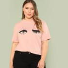 Shein Plus Winky Eye Print Tee