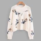 Shein Embroidered Applique Raglan Sleeve Crop Jumper