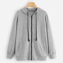 Shein Zip Up Drawstring Hoodie