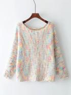 Shein Marled Knit Boat Neck Sweater