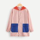 Shein Girls Color Block Hooded Jacket