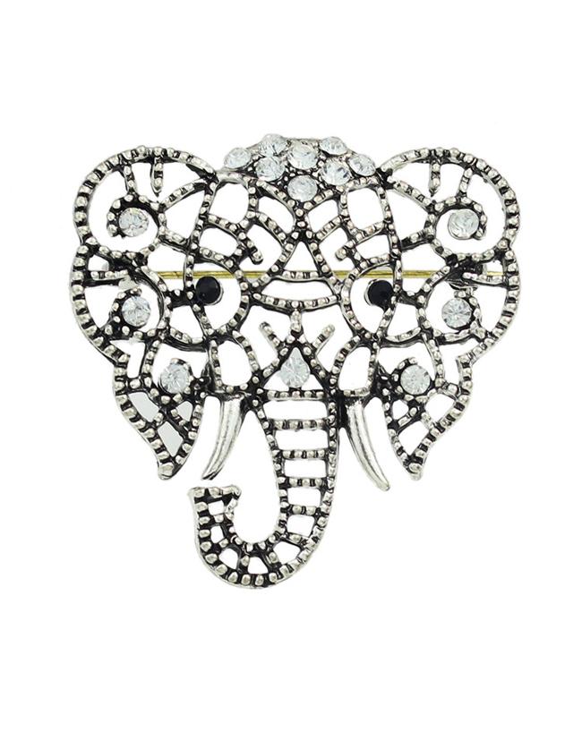 Shein Silver Plated Cute Elephant Shape Brooch