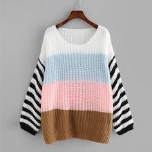 Shein Color Block Loose Knit Oversized Jumper