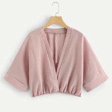 Shein V Neckline Kimono Sleeve Blouse