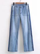 Shein Contrast Tape Wide Fit Jeans
