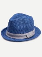 Shein Blue Adjustable Vacation Straw Hat