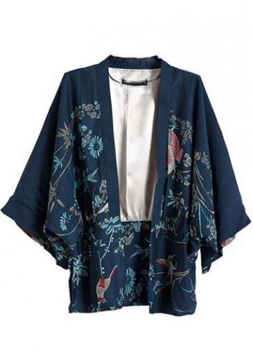 Rosewe Hot Sale Batwing Sleeve Print Cotton Cardigans For Woman
