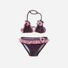 Shein Girls Frill Trim Polka Dot Bikini Set