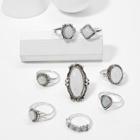 Shein Gemstone Design Vintage Ring Set 8pcs